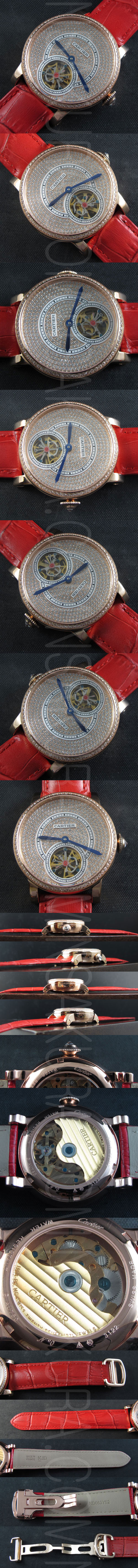 【40mm*15mm】カルティエコピー時計 ロトンド ドゥ カルティエ トゥールビヨン搭載 21600振動