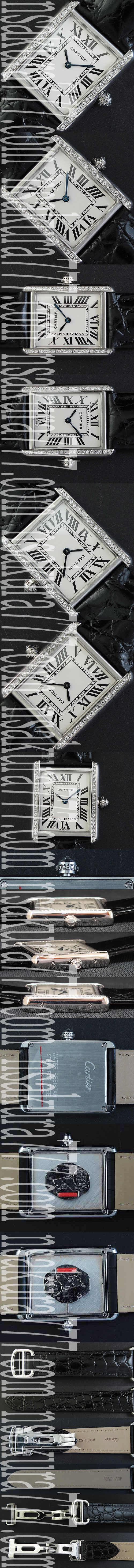 防水腕時計 カルティエ タンクアングレーズ クォーツムーブメント搭載A7 白い文字盤 サファイヤクリスタル