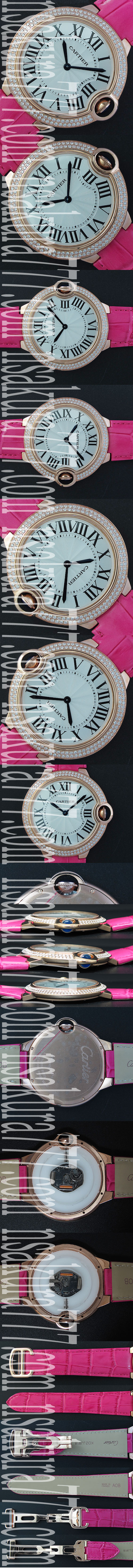 海外ブランド時計カルティエ バロンブルー (電池式ベゼル全面ダイヤモンド)
