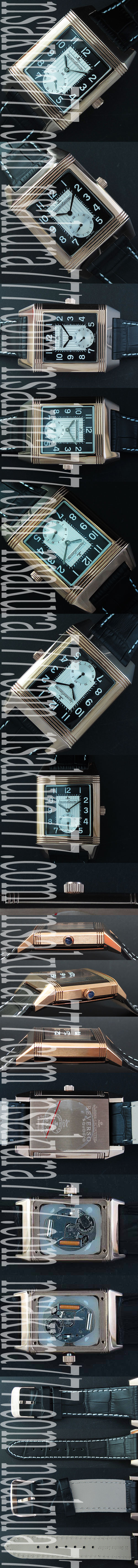 新着腕時計ジャガールクルト レベルソ グランデイエローゴールド黒枠ホワイト文字盤
