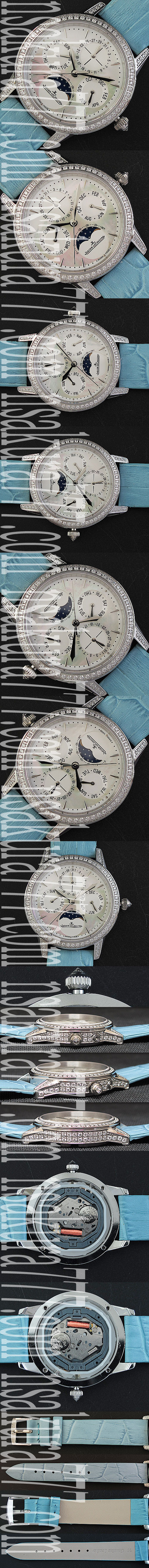 新着腕時計ジャガールクルト マスターウルトラスリムライトブルーベルト(電池式)