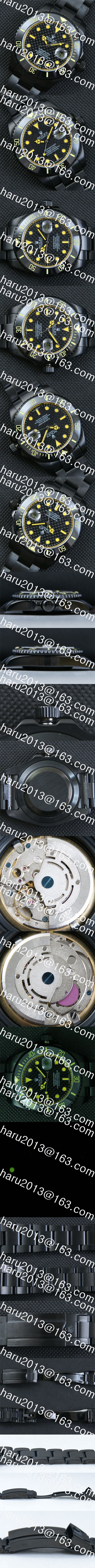 高級感を演出 ROLEX サブマリーナー スーパーコピー時計 Asian 21600振動 デイト表示 ブラック文字盤