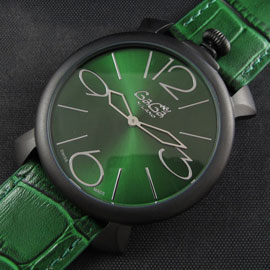 腕時計満載ガガ ミラノ(グリーン文字盤＆グリーン革ベルト)