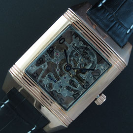 特価腕時計ジャガールクルト レベルソ グランデ(14Kピンクゴールドスケルトン式)