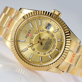 ロレックス レプリカ時計 42mm スカイドゥエラー M326938-0003 ゴールド 9001ムーブメントを搭載!